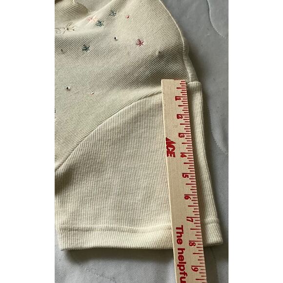 Vintage TEDDI Woman Short Sleeve Sweater Embroidered Angels Crystal Button Small - Picture 12 of 14